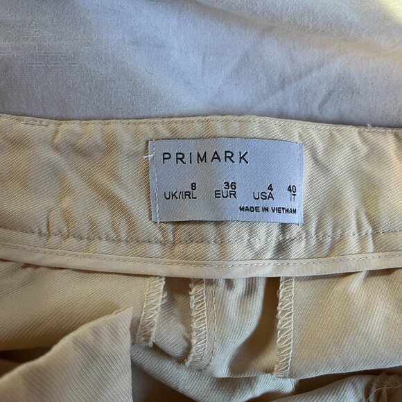 Primark High-waist Wide Leg Dress Pants Ivory Size 4 - Picture 3 of 8